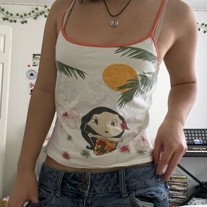 Women's Graphic Camisole with Tropical Design